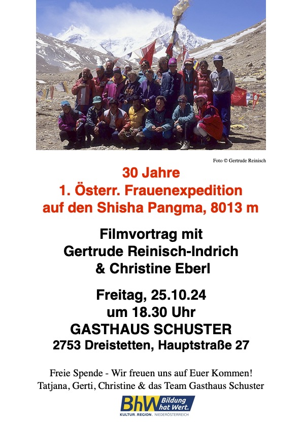 30 Jahre 1. österreichische Frauenexpedition auf den Shisha Pangma